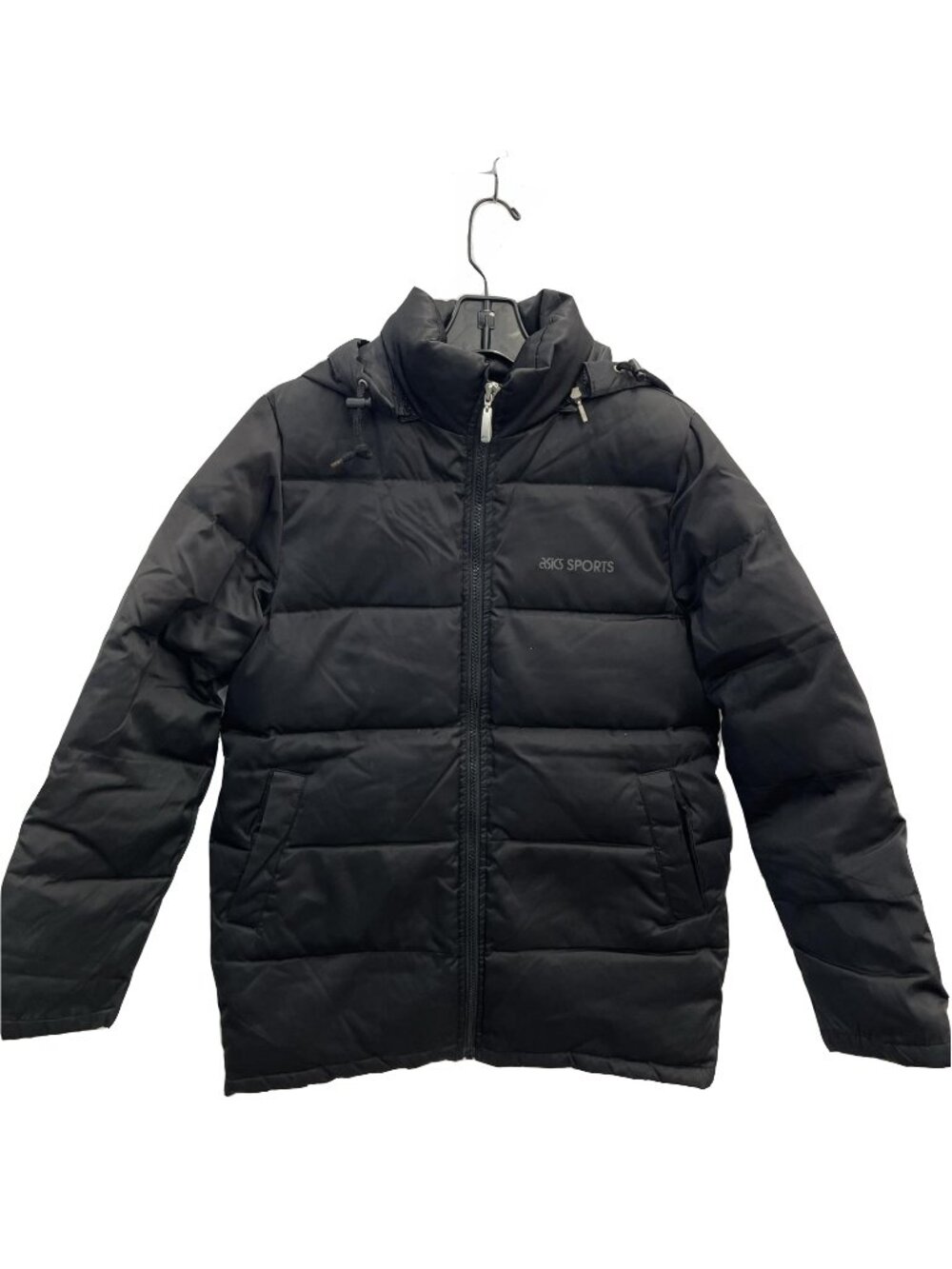 Asics Sports DOWN Puffer Jacket Black Coat Women's size 90 = Small EUC
